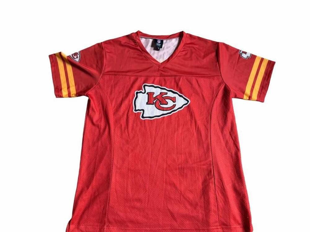NFL Team Apparel Kansas City Chiefs V-Neck T-Shirt Size L Red